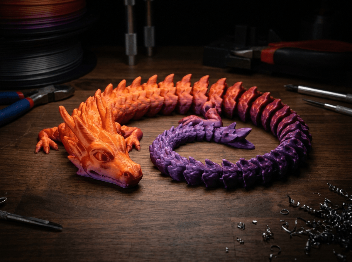 Articulated 3D printed dragon