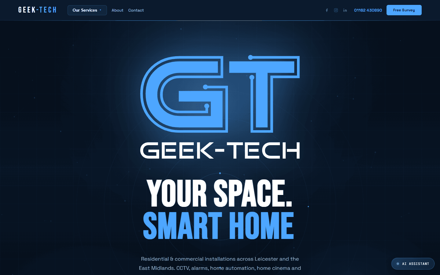 The Geek-Tech Security website homepage